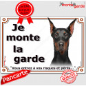 Dobermann, plaque portail "Je Monte la Garde" 24 cm LUX D