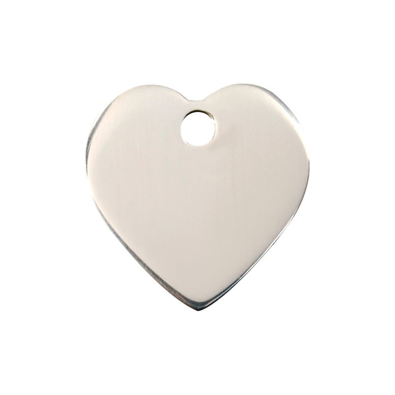 Médailles Identité Argent Coeur Chrome chien et chat Médailles Identité Argent Coeur Chrome chien et chat