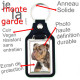 Porte-clés en cuir vegan et support en métal, avec la photo de votre American Bully Marron Chocolat et Tan, idée cadeau clef