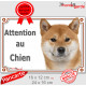 Shiba Inu fauve Tête, plaque portail extérieur "Attention au Chien" pancarte panneau orange marron photo