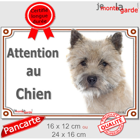 Cairn Terrier, plaque portail photo "Attention au Chien" résiste pluie soleil gel, idée cadeau, 3 tailles LUX D