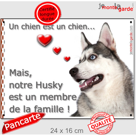 Husky Gris Tête, plaque "Membre de la Famille" 24 cm LOVE Husky Gris Tête, plaque "Membre de la Famille" 24 cm LOVE