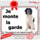 Landseer Assis, Plaque portail "Je Monte la Garde, risques périls" panneau affiche pancarte photo