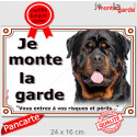 Rottweiler XL, plaque extérieure "Je Monte la Garde, risques périls" 24 cm LUX