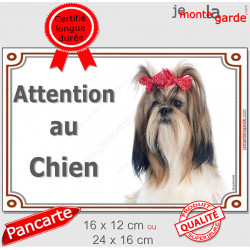 Shih-Tzu kiki, Plaque portail "Attention au Chien" panneau affiche pancarte photo