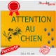 Provence ocre, Plaque Portail "Attention au Chien" pancarte, affiche panneau cigale olive jaune sud