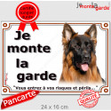 Berger Allemand poils longs, plaque extérieure "je Monte la Garde" 24 cm LUX