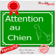 "Attention au Chien" Plaque de Rue extérieur Vert Gazon panneau affiche pancarte portail