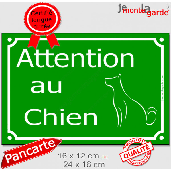 "Attention au Chien" Plaque de Rue extérieur Vert Gazon panneau affiche pancarte portail