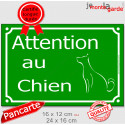 Plaque Portail extérieur "Attention au Chien" Rue Vert Gazon 2 tailles C
