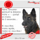 Berger Belge Tervueren travail, plaque humour "parcourt Distance Niche - Portail moins 3 secondes, pancarte attention au chien