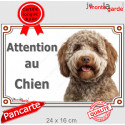 Lagotto Romagnolo, plaque portail extérieur "Attention au Chien" 24 cm LUX