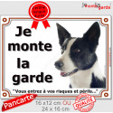 Border Collie, plaque portail "Je Monte la Garde" 2 tailles LUX D
