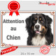 Bouvier Bernois Tête, plaque portail "Attention au Chien" pancarte panneau photo