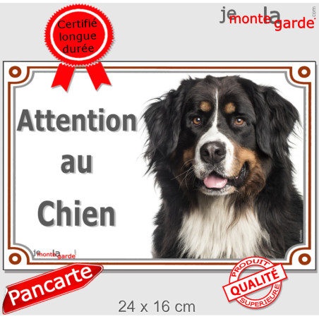 Bouvier Bernois Tête, plaque portail "Attention au Chien" photo, résiste pluie soleil gel, idée cadeau