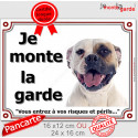 Bouledogue Américain fauve, plaque portail "Je Monte la Garde" 2 tailles LUX D