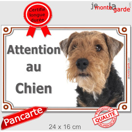 Welsh Terrier, plaque portail photo "Attention au Chien" résiste pluie soleil gel, idée cadeau, 3 tailles D