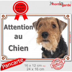 Welsh Terrier tête, plaque portail extérieur "Attention au Chien" pancarte panneau photo race