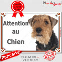 Welsh Terrier, plaque portail extérieur "Attention au Chien" 2 tailles LUX D
