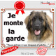 Leonberg Tête, plaque portail extérieur "Je Monte la Garde, risques périls" pancarte panneau photo race