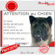 Akita Américain, plaque portail humour "Attention au Chien, Jetez Vous au Sol, attendez secours, courage" photo pancarte