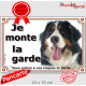 Bouvier Bernois Tête, Plaque portail extérieur "Je Monte la Garde, risques périls" panneau pancarte attention au chien photo