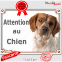 Epagneul Breton orange, plaque extérieure "Attention au Chien" 2 tailles LUX D