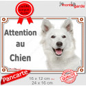 Berger Blanc Suisse, plaque portail extérieur "Attention au Chien" 2 tailles LUX D