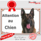 Berger Belge Malinois Tête, plaque portail extérieur "Attention au Chien" pancarte panneau photo race