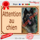 Photo personnalisable, plaque portail beige "Attention au Chien" look plaque de rue 32 cm