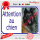 Photo personnalisable, pancarte portail blanc "Attention au Chien" look plaque de rue 32 cm