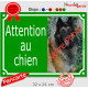 Photo personnalisable, plaque portail Vert "Attention au Chien" look plaque de rue 32 cm