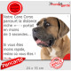 Cane Corso Italiano fauve, Plaque Portail "Attention au chien, parcourt distance portail 3 secondes" photo