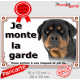 Rottweiler Tête, plaque portail extérieure "Je Monte la Garde, risques et périls" pancarte rott attention au chien photo