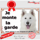 Berger Blanc Suisse Tête, plaque portail extérieur "Je Monte la Garde, risques et périls" pancarte attention au chien photo