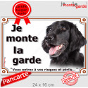 Flat Coated Retriever, plaque extérieure "Je Monte la Garde, Risques Périls" 3 tailles LUX D
