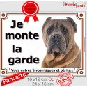 Cane Corso, plaque portail "Je Monte la Garde" 2 tailles LUX D
