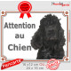 Cocker Américain entièrement noir, plaque portail "Attention au Chien" pancarte panneau photo Cocker USA