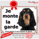Cocker Anglais noir et feu Tête plaque portail "Je Monte la Garde risques périls" pancarte panneau photo spaniel