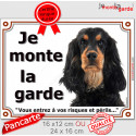 Cocker Anglais, plaque portail "Je Monte la Garde" 2 tailles LUX D