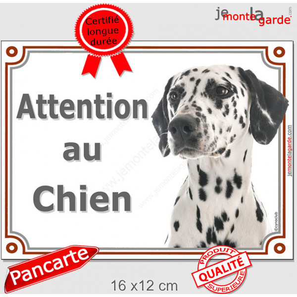 Dalmatien Tête, plaque portail "Attention au Chien" pancarte panneau photo race
