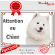 Samoyède tête, Plaque portail "Attention au Chien" Pancarte photo panneau race entrée
