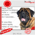 Mastiff, plaque humour "distance Niche - Portail 3 secondes" 24 cm 3SEC