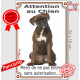 Boxer Bringé, Plaque Portail verticale extérieur "Attention au Chien, interdit sans autorisation" pancarte panneau photo