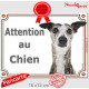 Lévrier Whippet bringé Tête, plaque portail "Attention au Chien" pancarte panneau photo