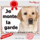 Labrador Sable Tête, Plaque portail "Je Monte la Garde, risques périls" panneau photo pancarte attention au chien