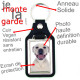 Porte-clés en cuir vegan et support en métal, avec la photo de votre Bouledogue Américain tout blanc, idée cadeau Boulam