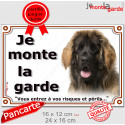 Leonberg, plaque portail extérieur "Je Monte la Garde, risques périls" 2 tailles LUX D