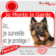 Berger Allemand Poils Longs Tête, Plaque Portail Je Monte la Garde, surveille protège, pancarte, panneau attention au chien