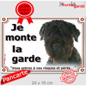 Bouvier des Flandres, plaque extérieure "Je Monte la Garde, risques périls" 24 cm LUX